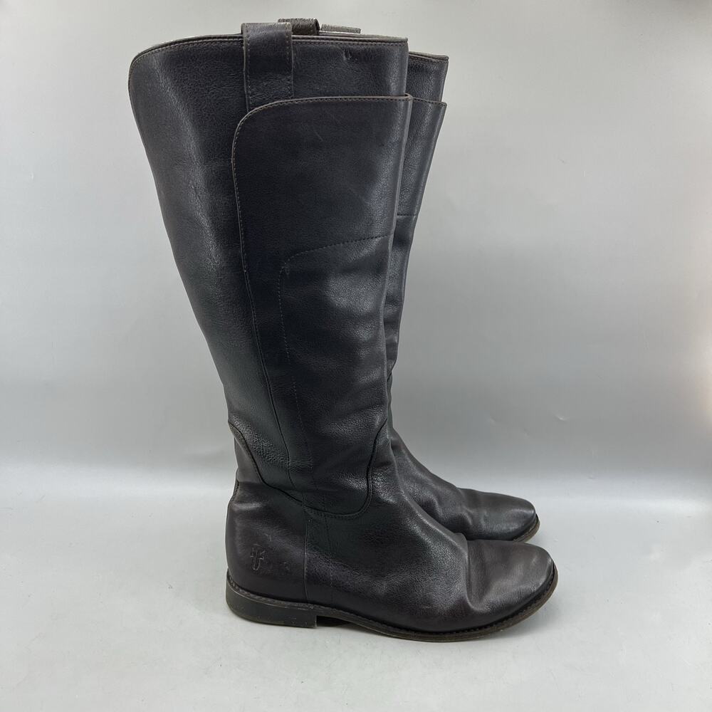 Frye Paige Riding Boots Women Size 8.5 B Brown Knee High Pull On Comfort Shoes